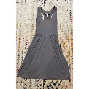 Banana Republic Heritage Gray Solid Sleeveless Scoop Neck A-Line Midi Dress Y2K
